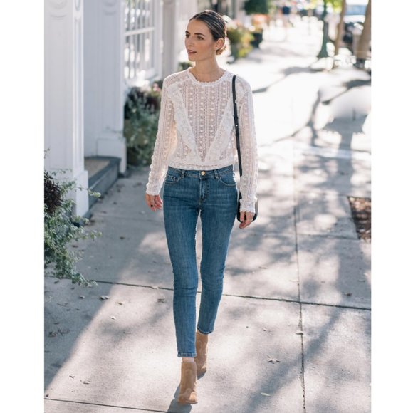 Sézane Parisian Perfect Slim High Waisted Skinny Blue Denim Jeans High Rise - 29 - Picture 11 of 13